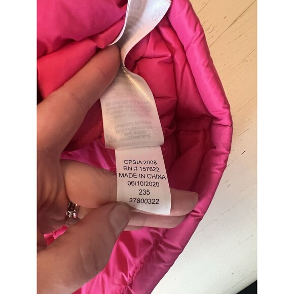 Eddie Bauer Girls Duck Down‎ Hot Pink Puffer Vest Size Small 7/8 Packable - Picture 4 of 5